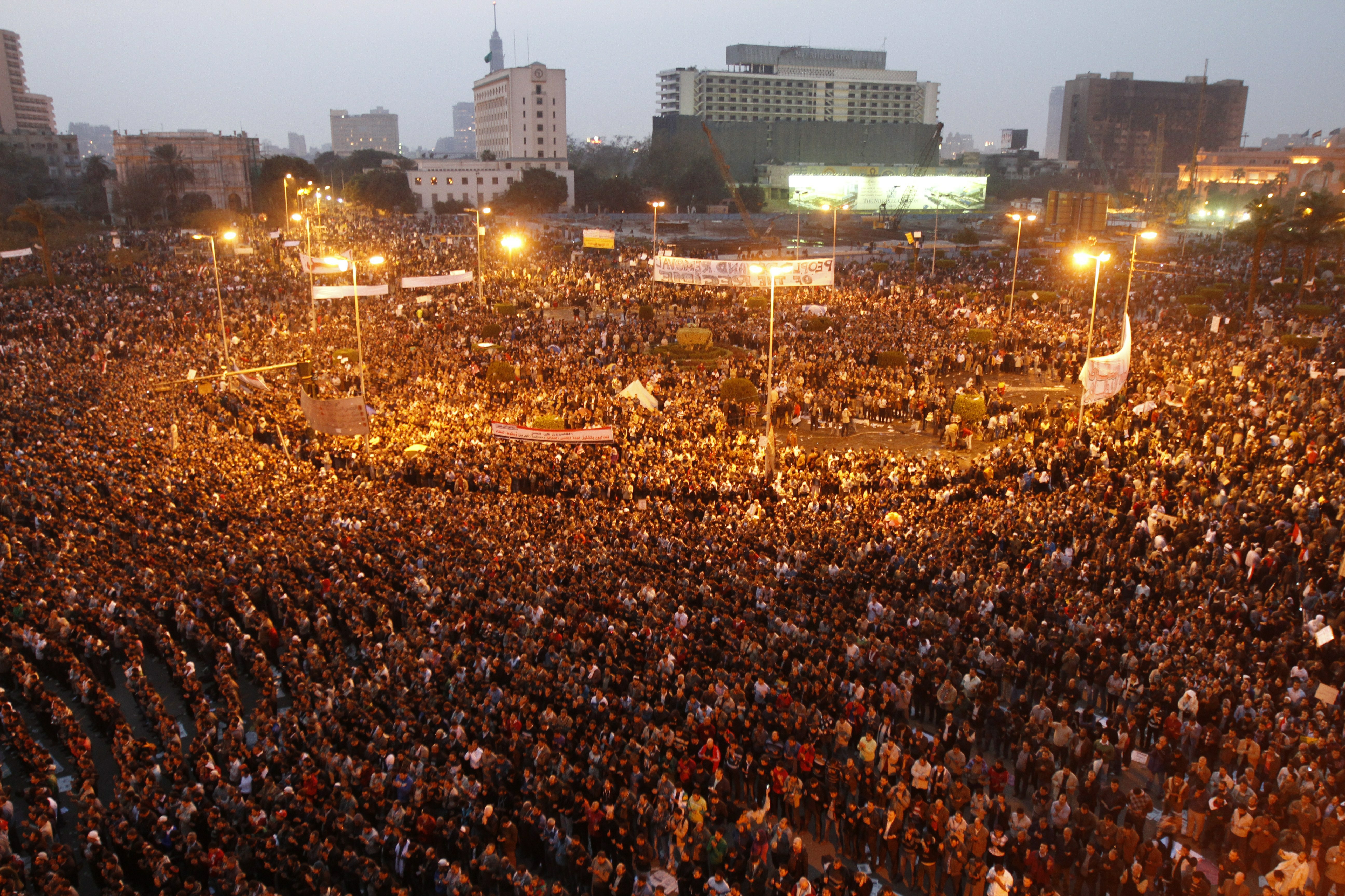 Egyptian protestors take part in a demon